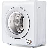 Merax Compact Laundry, Electric Portable Clothes Dryer with Stainless Steel Tub, Panel Downside Easy Control with 4 Automatic Drying Mode, White