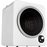 hOmelabs Compact Laundry Dryer - Front Loading Portable Dryer with Big Window and Stainless Steel Drum - Mini Dryer with 5 Drying Programs, Adjustable Exhaust Vent, and Multilayer Filtration - White