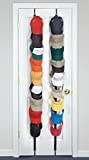 Perfect Curve CapRack18 Over-The-Door Hat Rack and Organizer | Baseball Cap Rack | Hat Rack Stand |Over The Door Hat Rack | Hat Rack For Door | Hat Rack For Closet | Two Straps | Holds Up To 18 Caps | Black
