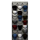 Baseball Hat Rack from Unjumbly, 24 Pocket Over-The-Door Cap Organizer with Clear Deep Pockets to Protect, Store and Display Your Baseball Cap Collection, Complete with Over Door Hooks
