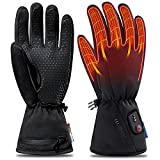 Dr.Warm Heated Gloves for Men Women, Rechargeable Battery Heated Gloves, Waterproof Skiing Gloves with 3M Thinsulate/ Thin/ L