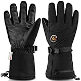 ZAIWOO Heated Gloves for Men Women, 4800mAh Rechargeable Waterproof Battery Electric Heating Glove,Outdoor Winter Sports,Snowmobile, Ski, Work,Motorcycle Gloves