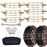 FUN-DRIVING 2021 Upgraded Tire Chains,Snow Chains for SUV,Truck,RV of Tire Width 215-315 mm (8.5-12.4 inch),Heavy Duty,Thickened,Adjustable,Durable (6 Pack)