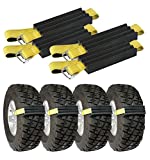 TRACGRABBER Tire Traction Device for Snow, Mud and Sand – for Trucks and Large SUVs, Set of 4 – Easy to Install, Get Unstuck Fast – A Snow Traction Mat or Snow Chain Alternative