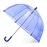 totes Kids Clear Bubble Umbrella with Easy Grip Handle, Blue