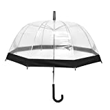 Clear White Bubble Umbrella with Windproof Dome - Transparent Umbrella for Adults