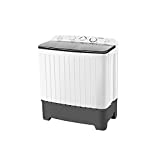 BANGSON Portable Washing Machine, 17.6 lbs Washer(11Lbs) and Spinner(6.6Lbs), Mini Compact Twin Tub Washing Machine, Washer and Dryer Combo, Timer Control with Soaking Function(20mins), For Dorms, Apartments, RVs (Black&White)