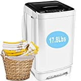 Portable Washer Nictemaw 17.8Lbs Capacity Full-Automatic Washer Machine 1.9 Cu.ft 2 in 1 Compact Laundry Washer with Drain Pump/10 Programs 8 Water Level Selections/LED Display/Faucet Adapter for Home, Apartments