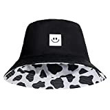 XSKJY Reversible Smiley Face Bucket Hat Print Bucket Hat for Women Vacation Travel Beach Sun Cap