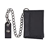 Levi's Men's Trifold Wallet - Sleek and Slim Includes ID Window and Credit Card Holder,Black with Chain