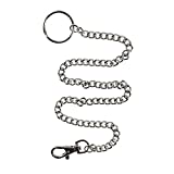 Wallet Chain 16' Silver Keychain with Lobster Clasps for Keys, Wallet, Jeans Pants, Belt Loop, Purse Handbag Silver by Handy Basics