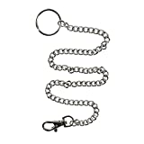 16' Silver Nickel Plated Pocket Chain String with Lobster Claw Clasp Trigger Snap Handle for Belt Loop, Purse Handbag Strap, Keys, Wallet, and Traveling
