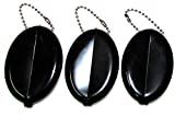 3 BLACK SQUEEZE COIN HOLDERS | Great for Travel Multi-purpose | Made in USA