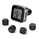 Tymate Tire Pressure Monitoring System - Full-Color Screen Design, 6 Alarm Modes, CLA Charging Method, Simple Installation and Setup, with 4 Advanced External Tmps Sensor (0-6 Bar / 0-87 PSI)