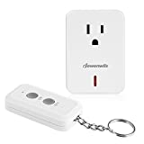 DEWENWILS Indoor Remote Control Outlet, Expandable Remote Light Switch Kit, Wireless On Off Power Switch, 100ft RF Range, Compact Design, White