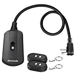 DEWENWILS Remote Control Outlet with 2 Wireless Remotes, Weatherproof Remote Control Light Switch, 15 Amp Heavy Duty 2 FT Long Extension Cord, 100 FT, No Interference, UL Listed
