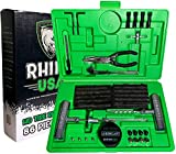 Rhino USA Tire Plug Repair Kit (86-Piece) Fix Punctures & Plug Flats with Ease - Heavy Duty Flat Tire Puncture Repair Kit for Car, Motorcycle, ATV, UTV, RV, Trailer, Tractor, Jeep, Etc