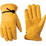 Wells Lamont Men's Cowhide Leather Work Gloves | Adjustable Wrist, Puncture and Cut Resistant | Large (1132L)