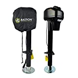 Bastion Electric Power Tongue Jack with Cover | Electric or Manual Operation | 3500LB A-Frame Capacity | 12V | Front LED | Trailers, Campers, RVs & Boats