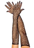 Leg Avenue Women's Rhinestone Fishnet Long Gloves, Black, O/S