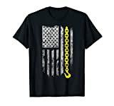 Yellow Tow Hook Chain Flag America Tow Truck Driver T-Shirt