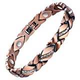 Jecanori Copper Bracelets for Women Magnetic for Arthritis Pain Relief~Effective Therapy for RSI&Carpal Tunnel~99.9% Pure Copper Crystal Bracelets~Jewelry Gift with Adjust Tool