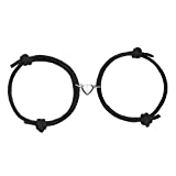 Magnetic Couple Bracelets, Mutual Attraction Bracelets Vows of Eternal Love Jewelry Gifts for Boyfriend Girlfriend Best Friend, Adjustable, #1 Black + Black, (L2US-2998049)