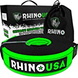 Rhino USA Recovery Tow Strap (3' x 20') Lab Tested 31,518lb Break Strength - Heavy Duty Offroad Straps with Triple Reinforced Loop Ends to Ensure Peace of Mind - Emergency 4x4 Off Road Towing Rope