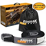 KODIAK STRAPS Tow Strap – 3'' x 30ft Car Tow Straps Heavy Duty with 30000 lbs. Break Strength and Reinforced Loops Emergency Rope Off Road Recovery Equipment Towing Straps Draw String Bag Included