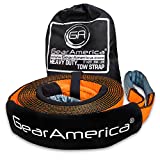 GearAmerica Recovery Tow Straps 4' x 30' | Ultra Heavy Duty 45,000 lbs (22.5 US Tons) Strength | Use for Emergency 4x4 Towing or Recovery | Triple Reinforced Loops, Protective Sleeves, & Bag