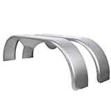 Tandem Round Trailer Fenders Fit 13 Inch To 15 Inch Wheels Unpainted Set of 2
