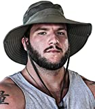 GearTOP UPF 50+ Boonie Hats for Men Wide Brim for UV & Sun Coverage for Fishing Hiking Hunting Mens Hat Safari (Army Green, 7-7 1/2)