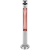 Infrared Outdoor Electric Space Heater - 1500W Portable Fast Heating Outdoor Tower Heater Odorless Waterproof Electric Patio Heater w/ Oscillation, Tip-over Safety Switch - Remote - SereneLife SLOHT42