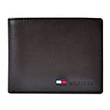 Tommy Hilfiger Men's Leather Wallet - Thin Sleek Casual Bifold with 6 Credit Card Pockets and Removable ID Window, British Tan