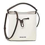 Michael Kors Suri Medium Bucket Leather Shoulder Bag Messenger (Optic White Multi)