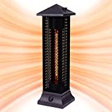 Star Patio Electric Patio Heater, Outdoor Heater, 1200W Freestanding Infrared Heater with Matte Black Finished, Tip-Over Protection, Silent Heating, IP55 Outdoor Patio Heaters, STP1299-RMHD-S