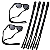 iFwevs 4Pack Black Glasses Strap,Soft Elastic Nylon Sports Sunglass & Eyeglasses Holder Straps for Men Women,Adjustable Rope Eyewear Retainer