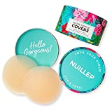 Nipple Covers for Women Reusable - Breast Covers include Skin Safe Washable Adhesive & Protective Travel Case. Silicone Pasty Fits Cup Sizes A to D - Braless in Hollywood Style with our Light Toned Pasty Nipple Pads