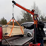 RUGCEL WINCH New 1100lb Folding Truck-Mounted Crane, with Electric Winch 3500 lb 12V, Painted Steel Pickup Truck Jib Cranes 360 Swivel (1100 lb)