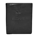 Fossil Leather RFID Blocking Passport Holder Case Wallet , Black (Model: MLG0358001)