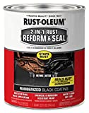 Rust-Oleum 344763 2-in-1 Rust Reform & Seal, 32 Fl Oz (Pack of 1), Black, 128