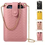 Cell Phone Purse Wallet Small Crossbody Bags Mini Shoulder Bag with Card Slot for iPhone 13 Pro Max Galaxy S22 Ultra (Dusty Rose)