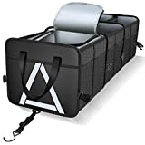 K KNODEL Sturdy Car Trunk Organizer with Premium Insulation Cooler Bag, Heavy Duty Collapsible Trunk Storage Organizer for Car, SUV, Truck, or Van (3 Compartments, Black)