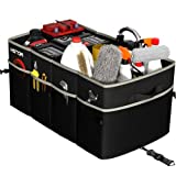 HOTOR Trunk Organizer 22 x 13 x 11 Inches, Car Organizer with Multi Compartments, Collapsible Trunk Storage Organizer w/Adjustable Straps for Any Car, Sedan & SUV