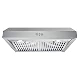 Cosmo UC30 30 in. Under Cabinet Range Hood Ductless Convertible Duct, Kitchen Over Stove Vent, 3-Speed Fan, Permanent Filters, LED Lights in Stainless Steel, 30 inch