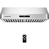 AMZCHEF Under Cabinet Range Hood 30 inch 700CFM Wall Mount Vent Hood 3 Speed Fan Touch/Remote Control Time Setting Dishwasher Safe Baffle Filters Stainless Steel