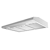 Range Hood 30 inch Under Cabinet, Slim Vent Hood with 3 Speed Exhaust Fan, Push Button Control, Ducted and Ductless Convertible, Stainless Steel, CIARRA AWS75918B