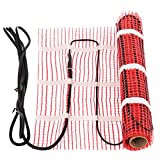 Happybuy 90 Sqft 120V Electric Radiant Floor Heating Mat with Alarmer and Programmable Floor Sensing Thermostat Self-Adhesive Mesh Underfloor Heat Warming Systems Mats Kit