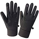SUOYANA Winter Gloves for Men and Women,Touch Screen Gloves Warm Waterproof Windproof Full Palm Non-Slip Lightweight for Running,Walking,Cycling,Driving in Cold Weather (Black,Large)
