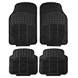 FH Group F11305BLACK Universal Fit Heavy Duty Rubber for all weather protection Black Automotive Floor Mats fits most Cars, SUVs, and Trucks, 4 Piece (Full Set Trimmable)